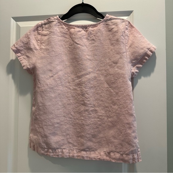 Menique Emma Pink Short Sleeve Linen Top - Picture 4 of 6